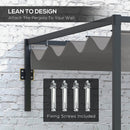 Pergola Gazebo  con Tettuccio Retrattile e Fori di Drenaggio 3x4m in Acciaio e Poliestere Grigio