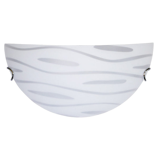 Applique 1xE27 Crochets Chrome Plaque Verre Blanc Décoré Marea E-Energy Fulvia prezzo