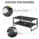 Tavolino Rettangolare da Caffè 106x50x47 cm  Nero Effetto Marmo