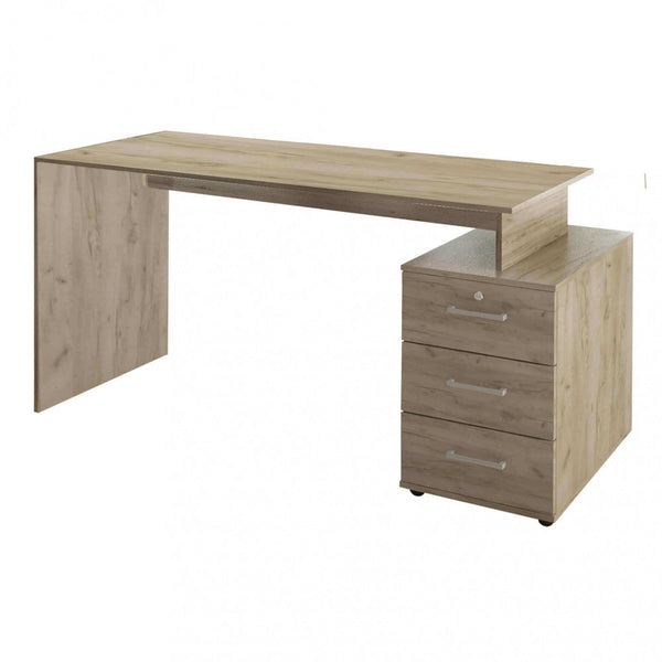 Bureau Deni 139x60x76 h cm en aggloméré bilaminé Orme sconto