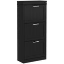 Scarpiera 3 Cassetti Ribaltabili e Regolabili 15 Paia di Scarpe 54x24x117,5 cm Nero  