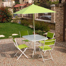 Set Bistrot Tavolo Ombrellone e Sedie Richiudibili per Arredo Giardino Terrazzo