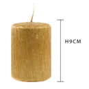 Set 3 Candele Rigato H9 cm Oro