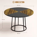 Tavolo da Pranzo Rotondo Ø120x75 cm per 4-6 Persone Stile Industriale in MDF e Metallo Marrone Rustico e Nero      