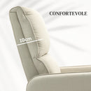 Poltrona Alzapersona Elettrica Reclinabile con Telecomando e Tasca in Tessuto Beige   