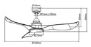 Ventilatore da Soffitto con 3 Pale in Abs Ø132 cm 5 Velocità Martec Wave Bianco