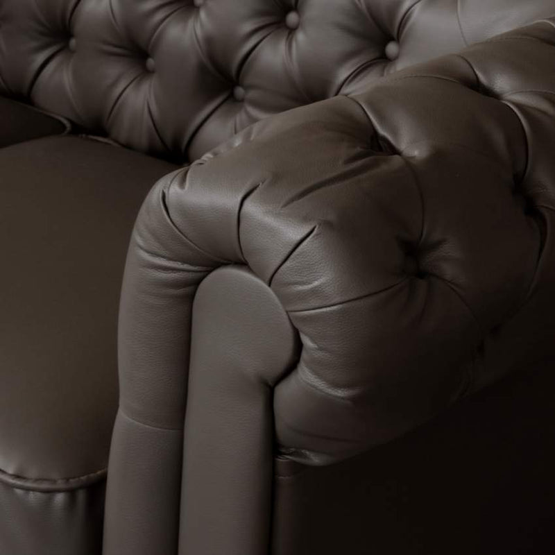 Divano 2 Posti 170x81x77 cm in Similpelle Marrone