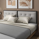 Testiera Letto Matrimoniale in Microfibra Imbottita Trapuntata a Bottoni per Letti da 180cm  Grigio Chiaro