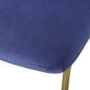 Set 2 Sedie Imbottite 44,5x59,5x91 cm in Flanella  Blu