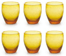 Set 6 Bicchieri Ø7,3x10 cm in Vetro Soffiato Villa d'Este Home Tivoli Acapulco Gialli