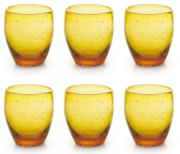 acquista Set de 6 verres Ø7,3x10 cm en verre soufflé VdE Tivoli 1996 Acapulco Jaune