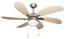 Ventilatore da Soffitto 6 Pale e Lampada Ø107cm 3 Velocità Vannini Margherita