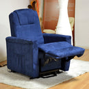 Poltrona Relax Elettrica Verbena con Alzapersona Lift 2 Motori in Microfibra Blu