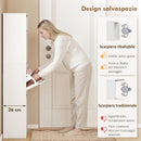 Scarpiera 60x26x140 cm Mobile con 3 Cassetti Ribalta e Ripiani Regolabili in MDF Bianco      