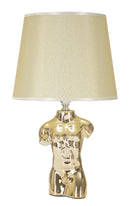 Lampada da Comodino Glam Man 25x42,5x25 cm in Ceramica Oro