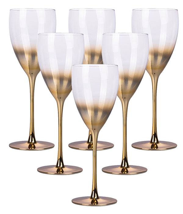 acquista Coffret de 6 Verres à Vin Très Chic en Verre Doré VdE Tivoli 1996