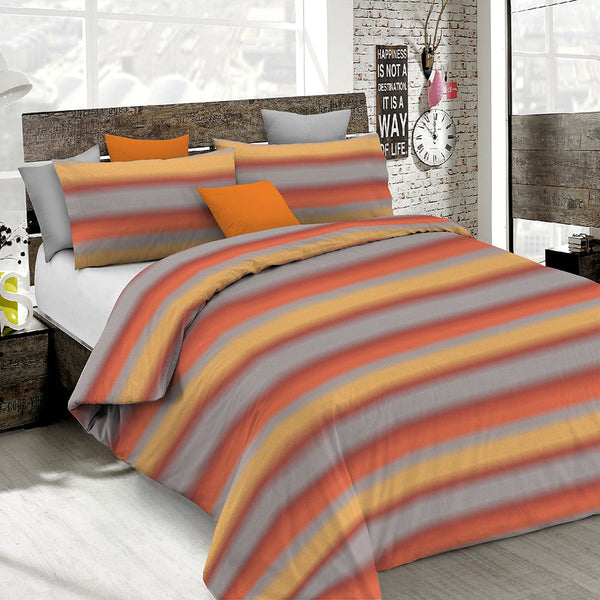 sconto Housse de couette avec impression sur le sac et taies d'oreiller ombrées double face