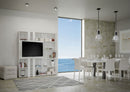 Libreria Moderna 5 Ripiani con Pannello per TV 178x36x204 cm in nobilitato Bianco