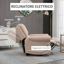 Poltrona Alzapersona Elettrica 88x92x106 cm in Tessuto Effetto Velluto Marrone