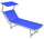 Transat de jardin 185x61x38 cm en aluminium et textilène bleu marine