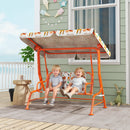 Dondolo per Bambini Altalena da Giardino 2 Posti 112x75x120 cm Arancione      
