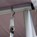 Dondolo da Giardino 3 Posti con Schienale Reclinabile e Tetto in Poliestere Grigio 