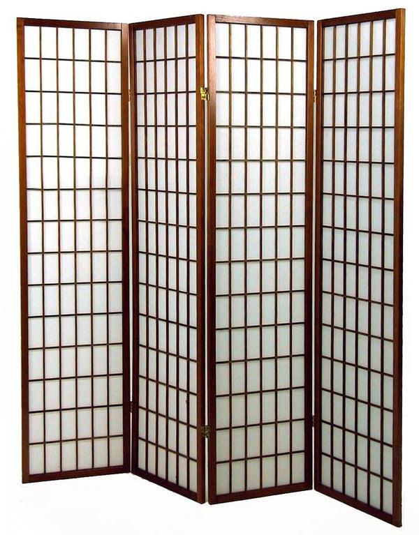 sconto Séparateur Separè en Papier de Riz 4 Portes Noyer Adami