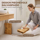 Sgabello da Toilette Pieghevole 42,5x25x20 cm Poggiapiedi per WC con Piedini Antiscivolo in Bambù Rovere      