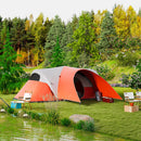Tenda da Campeggio 5-6 Posti con Portico 550x300x198 cm Impermeabile con Borsa di Trasporto in Poliestere Arancione