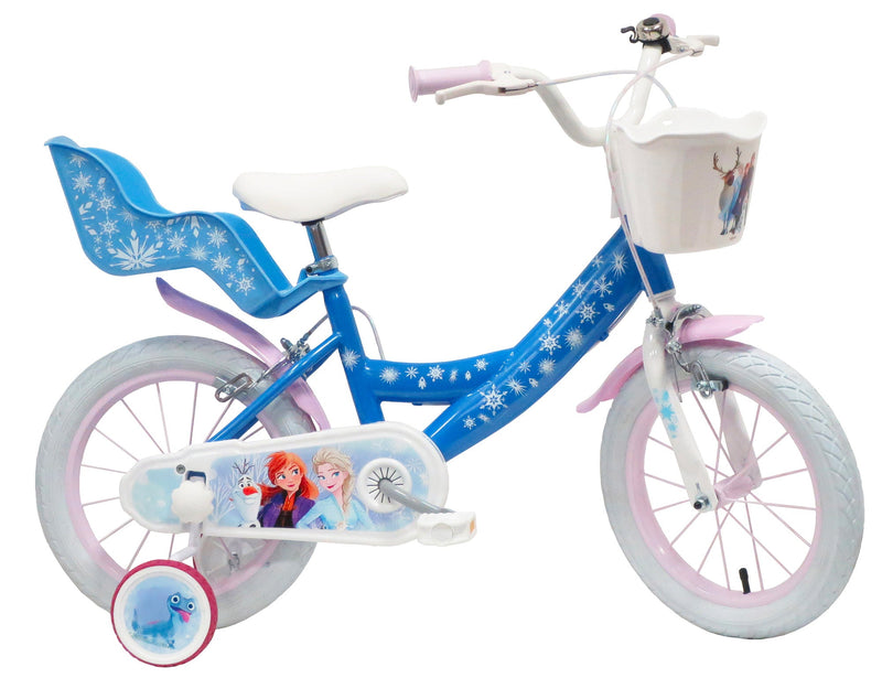 Bicicletta per Bambina 14"" 2 Freni Disney Frozen Azzurra