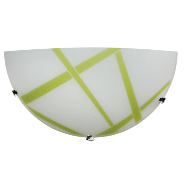 online Applique 1xE27 Crochets Plaque Verre Chrome Blanc-Vert E-Energy Dario