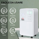 Deumidificatore d'Aria Portatile 28x20x50,5 cm 12 Litri 180W Bianco