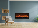 Camino Elettrico da Incasso 50,7x20x150 cm 1500W Effetto Fiamma Sined Vulture Nero