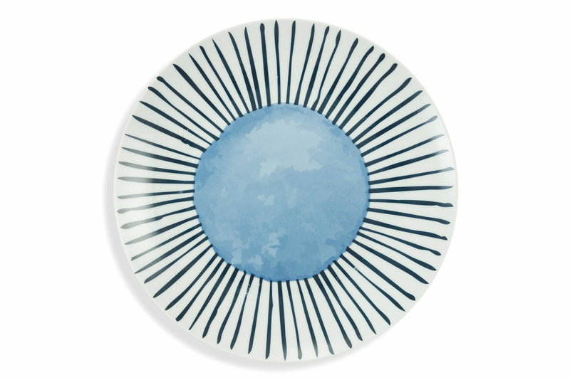 Set 6 Piatti Piani Ø27x2,5 cm in Porcellana Villa d'Este Home Tivoli Marea Rghe