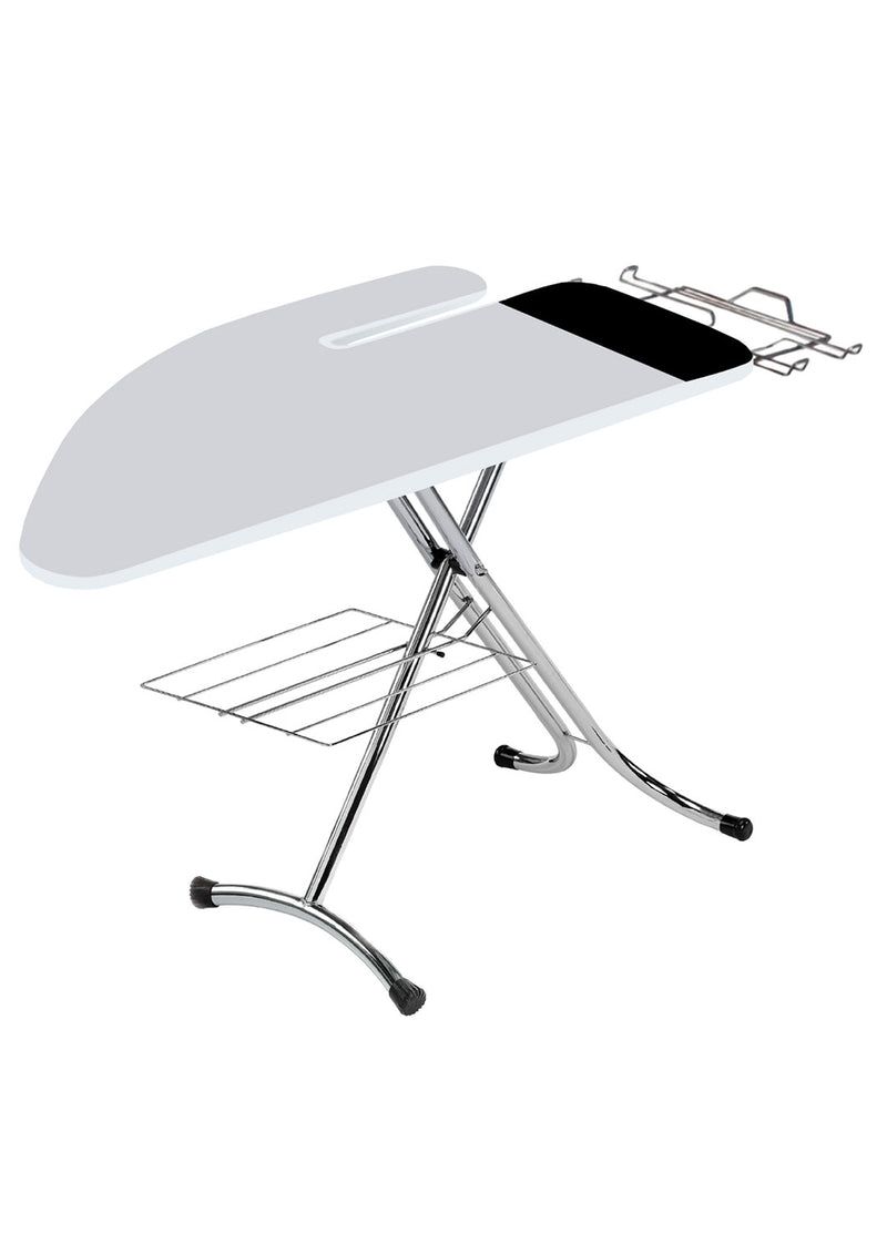 Asse da Stiro Completo Combiboard Profi 125x48 cm con Piano Stiramaniche e Ripiano Regolabile in Altezza