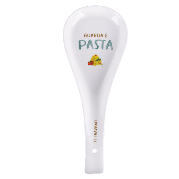 online Repose-cuillère à pâtes 26,5x10x3 cm en New Bone China VdE Tivoli 1996 Le Travisate Blanc