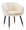 Fauteuil Paris 62x58x78 cm en Métal Bois Éponge et Polyester Crème et Doré