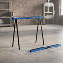 Set 2 Cavalletti da Lavoro Pieghevoli 99,5x36,5x78,5 cm con Superficie Antiscivolo in EVA Blu e Nero      