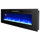 Camino Elettrico da Incasso 46,5x127x12,1 cm Effetto Fiamma 1500W Hermes Nero