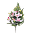 Set 4 Bouquet Artificiali Frontale di Orchidee Altezza 51 cm Rosa