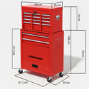 Cassetta Carrello 68x33x108 cm Portautensili con Mobiletto Staccabile 2in1 in Acciaio SPCC Laminato Rosso      