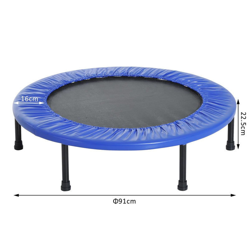 Trampolino Elastico Fitness 30 Molle in PP PVC Ø91x22.5 cm 