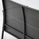 Set Salotto da Giardino Divano 2 Poltrone e Tavolino Nero