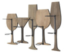 Porta Bottiglie da Muro Glass 71x12,5x41,5 cm in Ferro e MDF Marrone e Nero