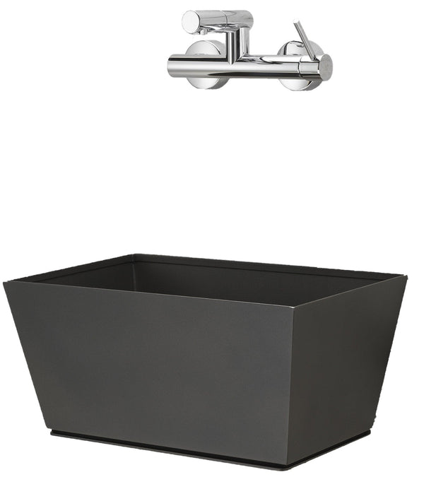 online Fontana a Parete da Giardino con Miscelatore e Vasca Belfer 42/PRQM Antracite