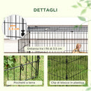 Gabbia per Conigli da Esterno 185x75x50 cm in Acciaio e Tessuto Oxford Verde