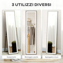 Specchio con Luci LED Regolabili e Pulsante Touch 40x5x160 cm in Vetro e MDF Grigio  
