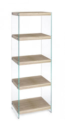 Libreria 5 Ripiani Line Kenya in Vetro