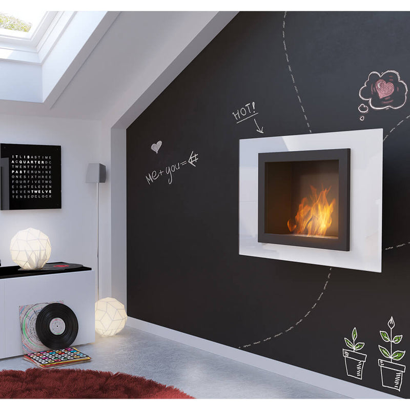 Camino a Bioetanolo da Parete 90x63 cm Flig Indianapolis Bianco