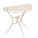 Tavolino in Metallo Mezzaluna 80x36x74cm Letizia Bianco